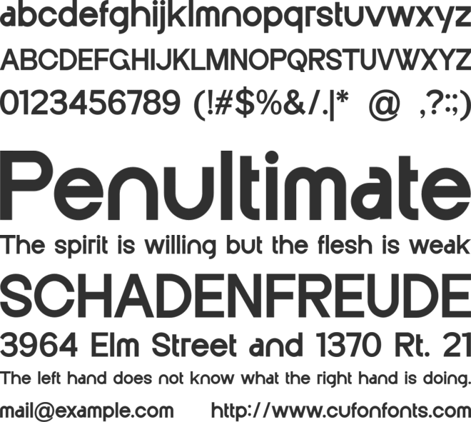 Gendy font preview