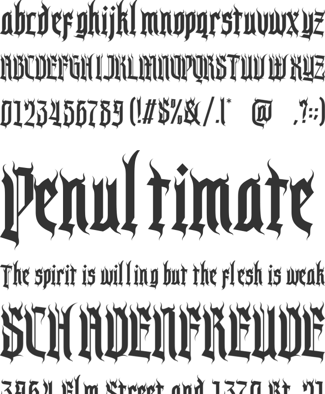 Burn till Black font preview