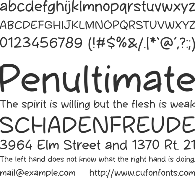 Suphand font preview