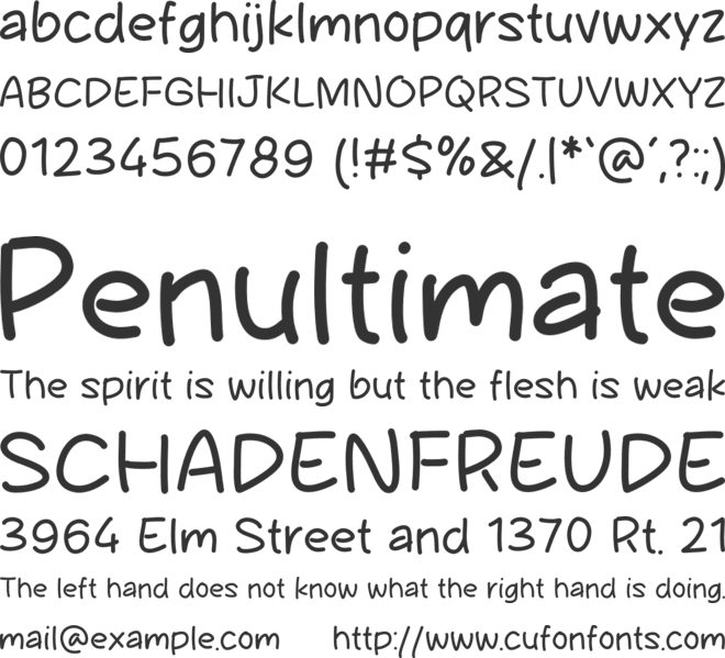 Suphand font preview