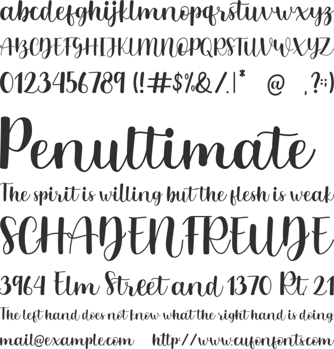 Mitta Sweety font preview