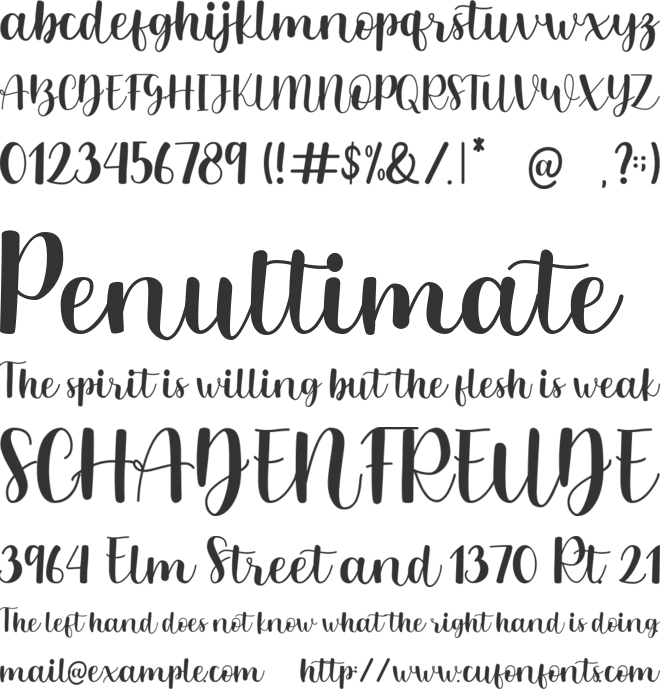 Mitta Sweety font preview