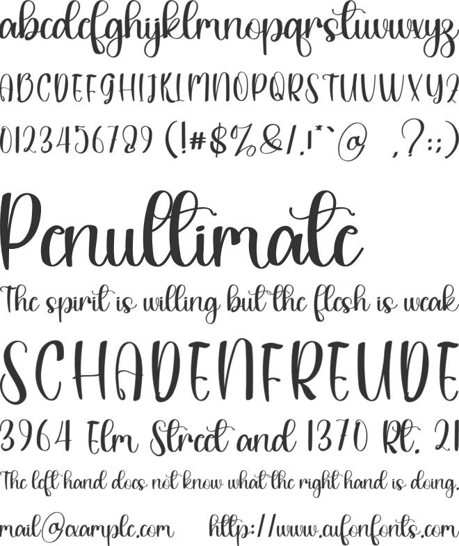 Wheel font preview