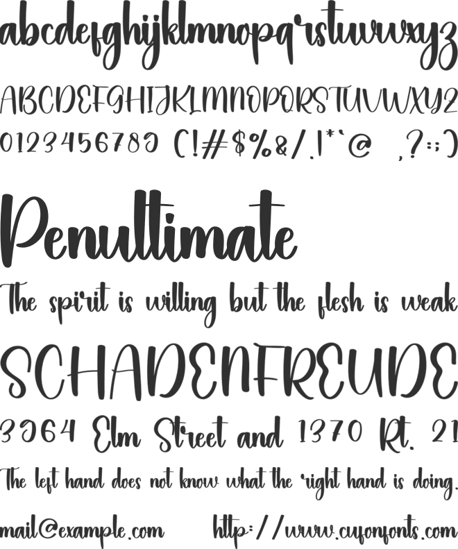 Bunnies font preview