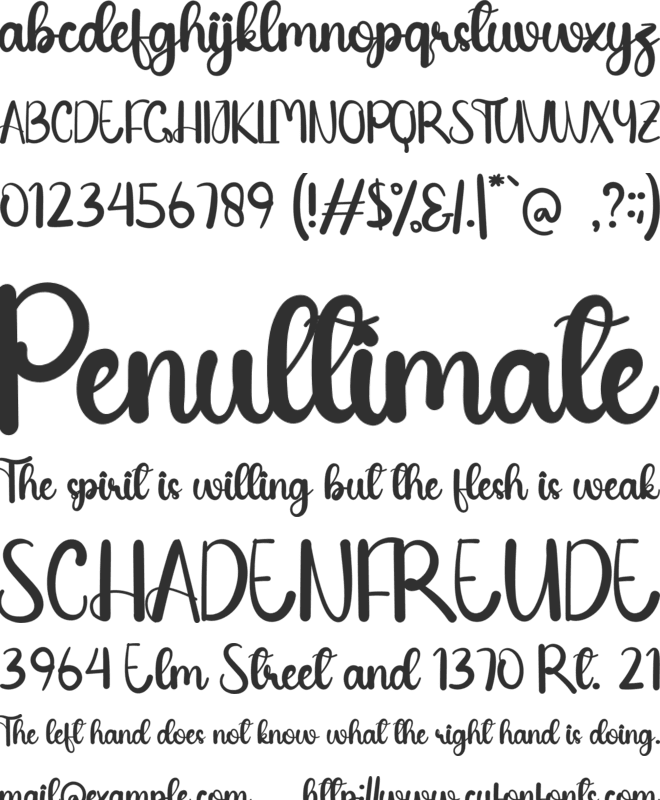 Flat font preview