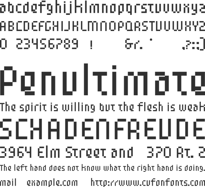 Speed Pixel font preview