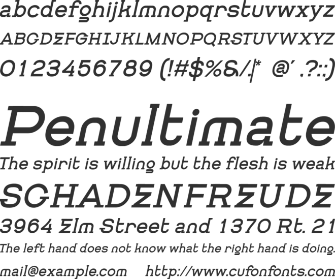 Getboreg Slab italic font preview