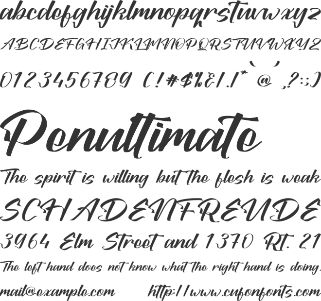 Amladen Bohiga font preview