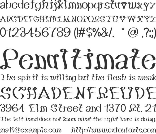 Shining Grass font preview