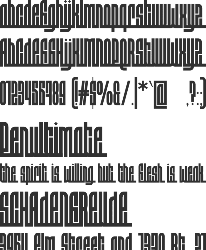 WALLADINALKHAFIN font preview