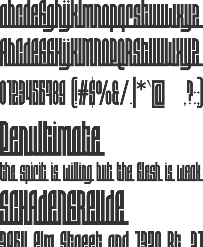 WALLADINALKHAFIN font preview