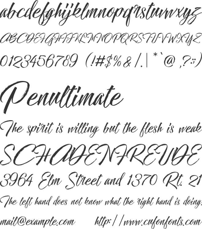 Hallelujah Brush font preview