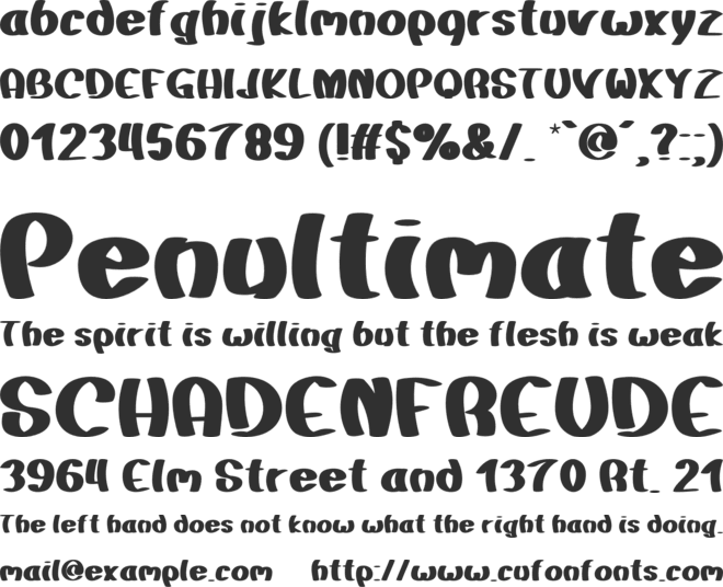 Curvy Apple font preview