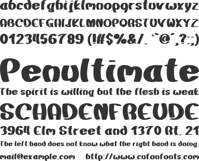 Curvy Apple font preview