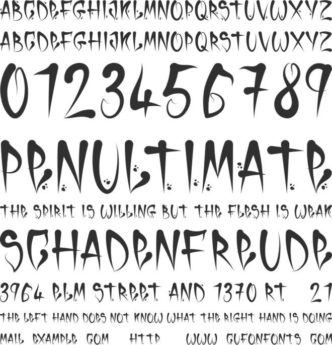 Horror Cholo font preview
