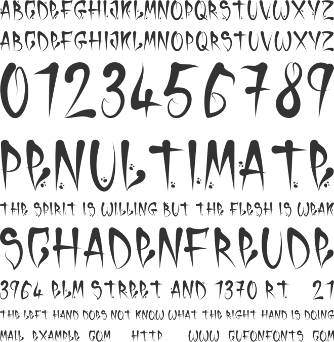 Horror Cholo font preview