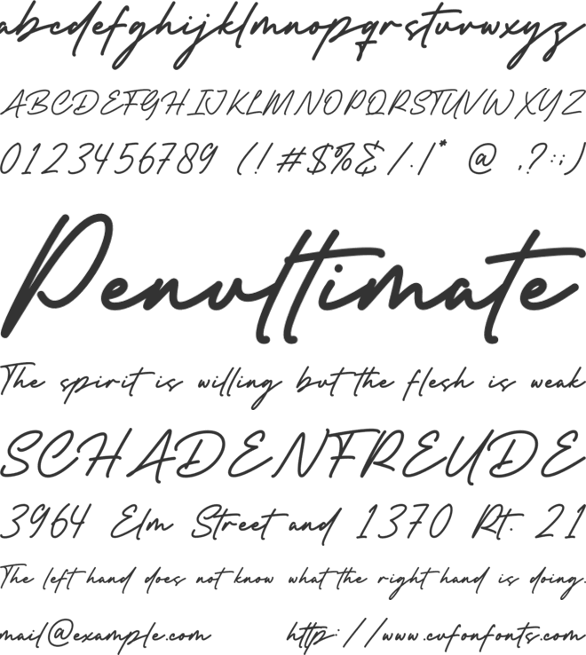 Dellamor font preview