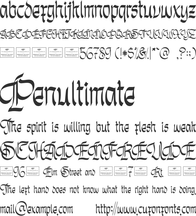 Unholy Trinity Free font preview