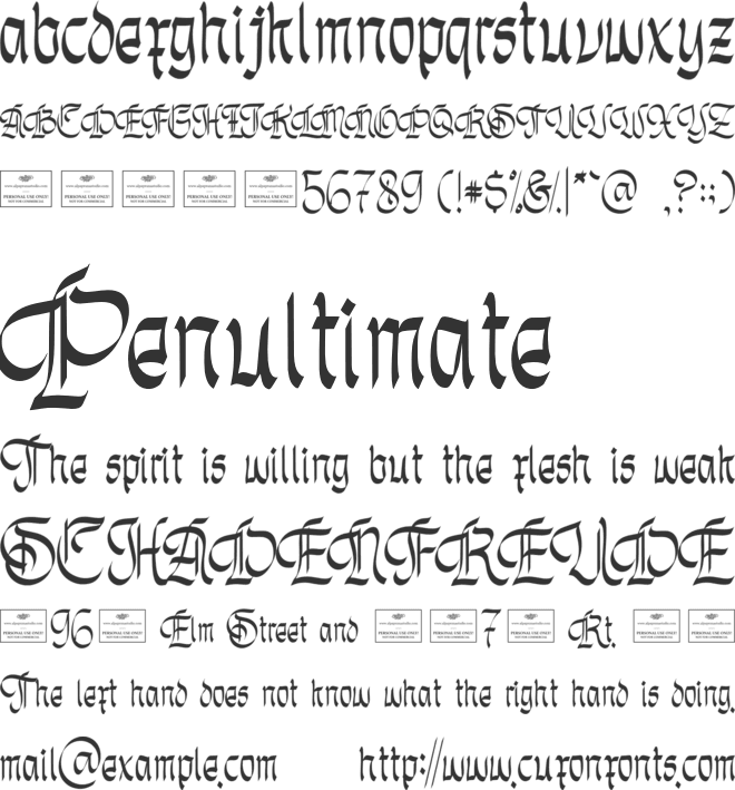 Unholy Trinity Free font preview