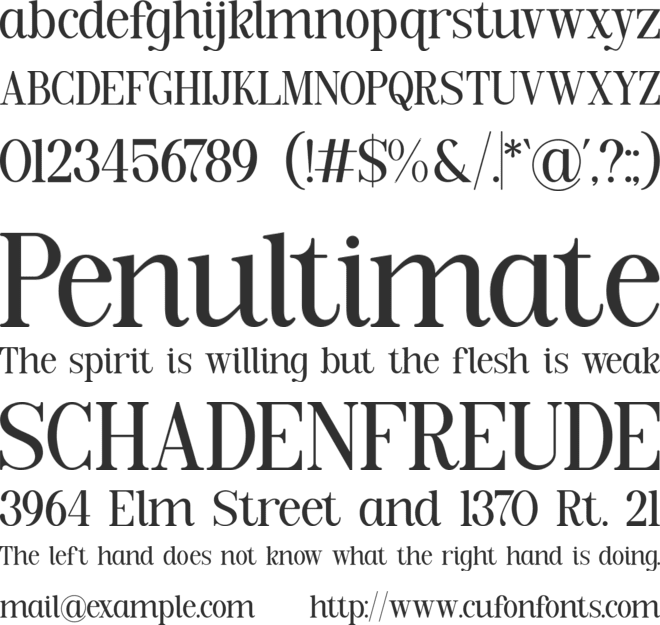 Rinnero font preview