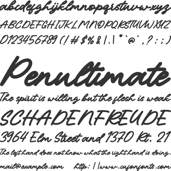 The Melody font preview