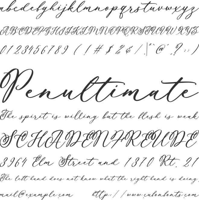 Hanstelly font preview
