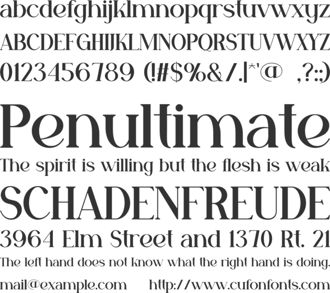 Syarifa font preview