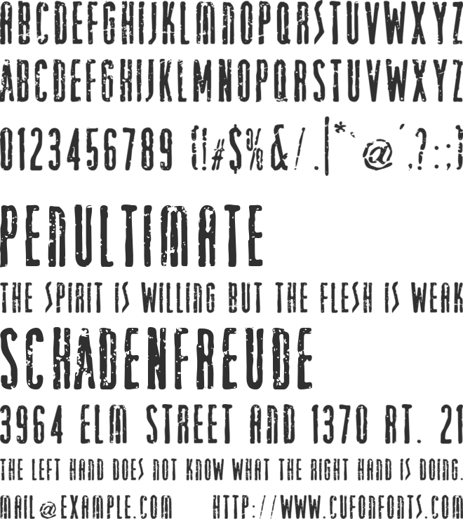 VTKS TALL font preview