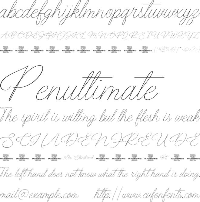 Romeria Notes PERSONAL USE font preview