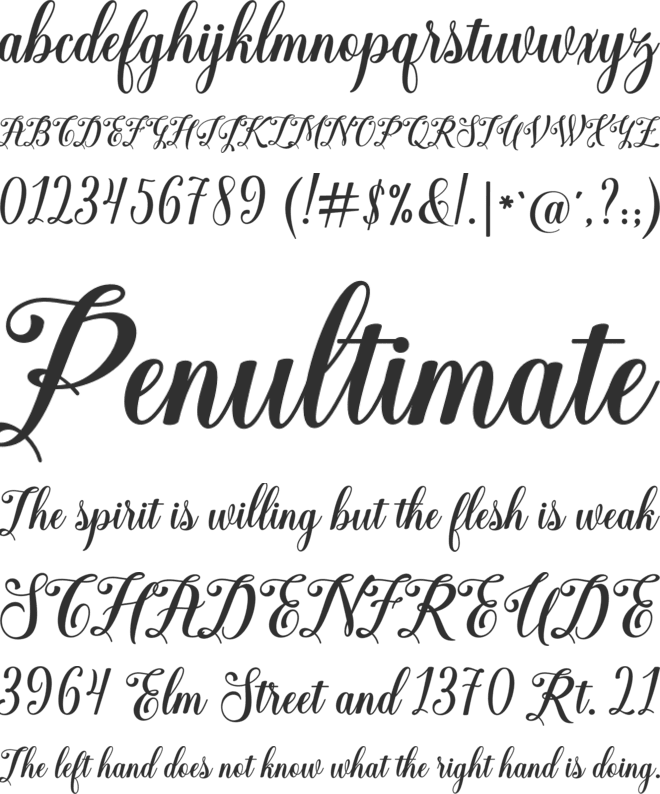 Emiset Calligraphy font preview
