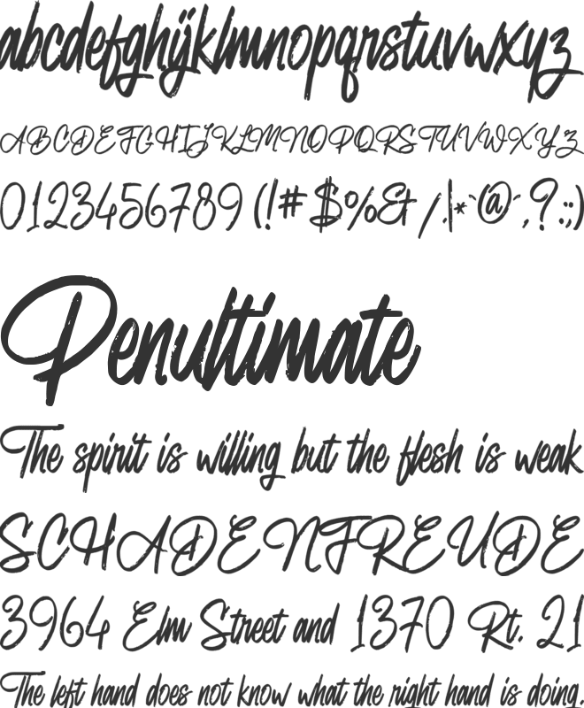 White Colors font preview