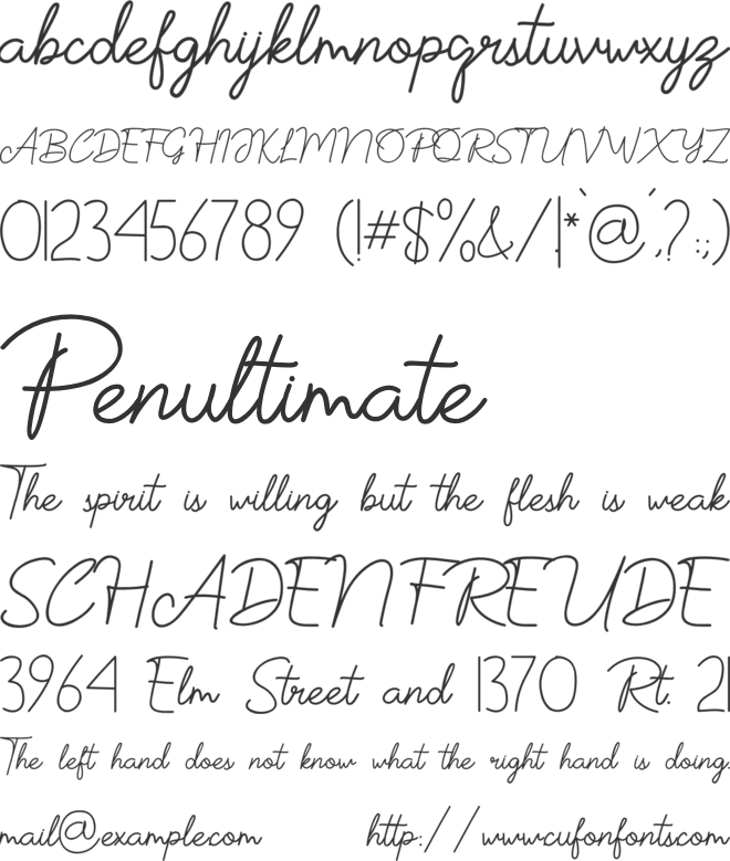 Roulleta font preview