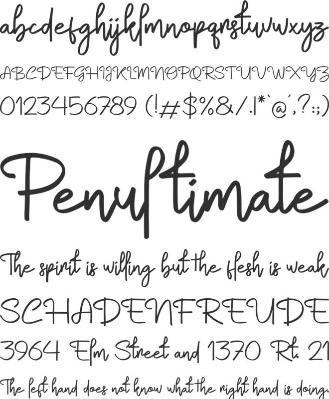 Ollifia Poettry font preview