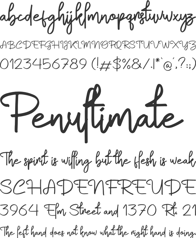 Ollifia Poettry font preview