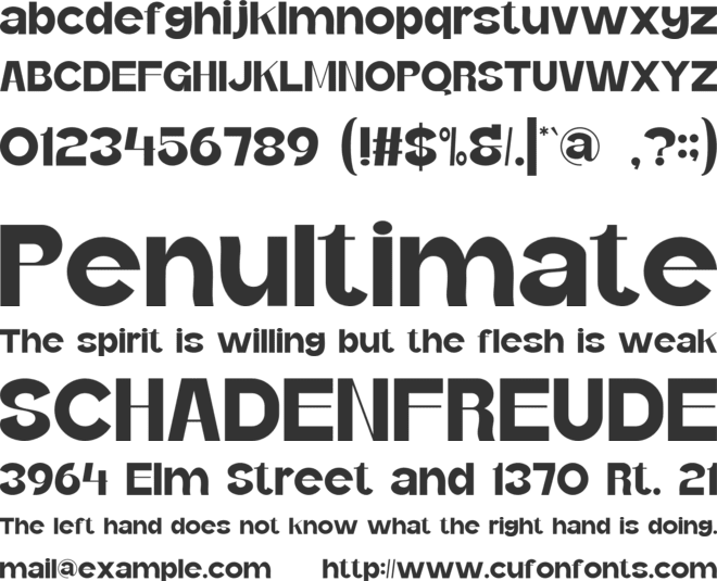 BEDANE font preview
