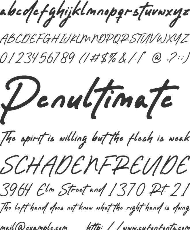 Mortega font preview