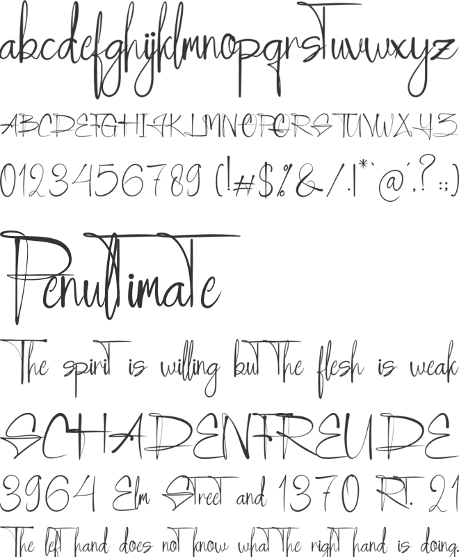 Benyoritha font preview
