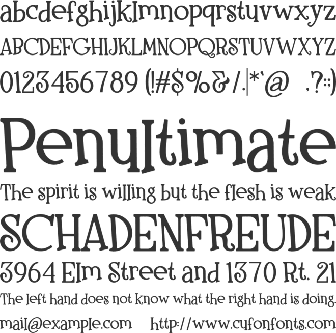 Wortel Orange font preview