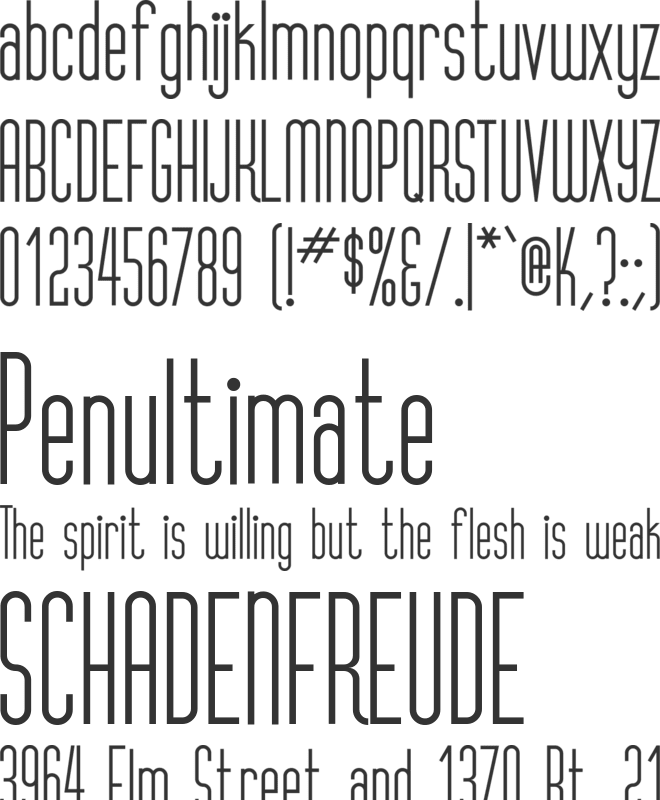 VertigoFLF font preview