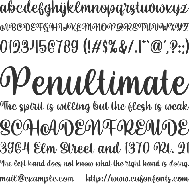 Siraman font preview