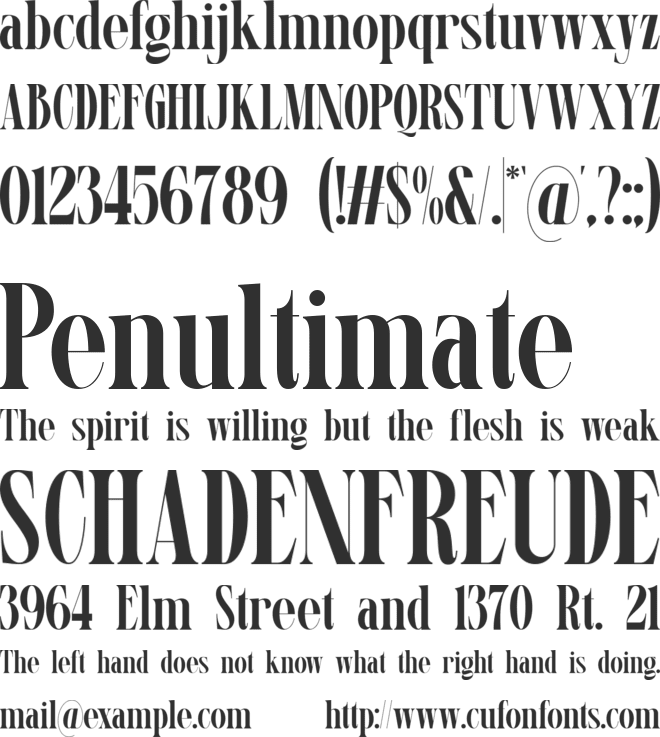 Vulcant font preview