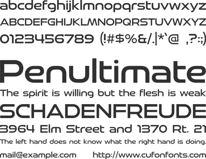 Redhawk font preview