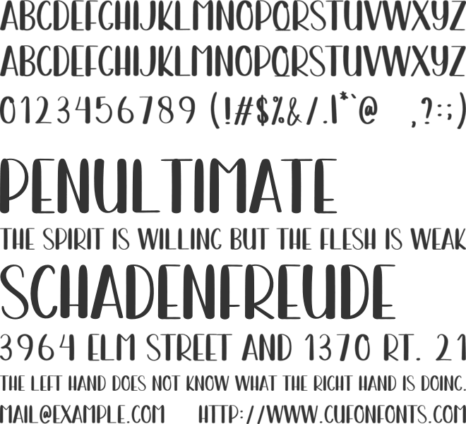 Creative School font preview