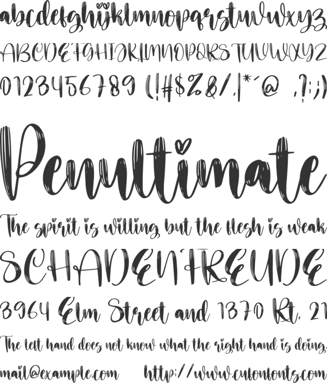 Sweety Valentine font preview