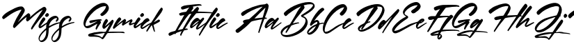 Miss Gymick Italic font