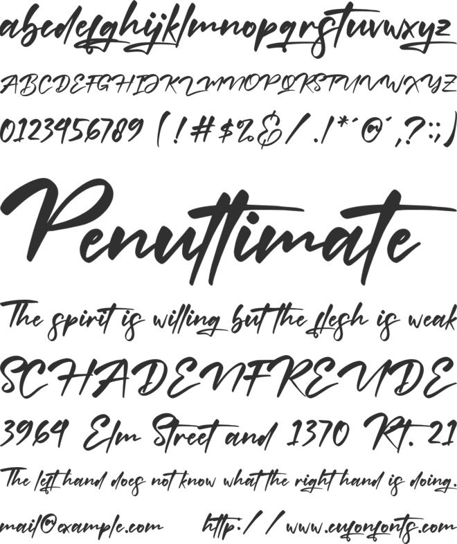Miss Gymick font preview