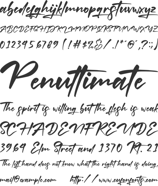 Miss Gymick font preview