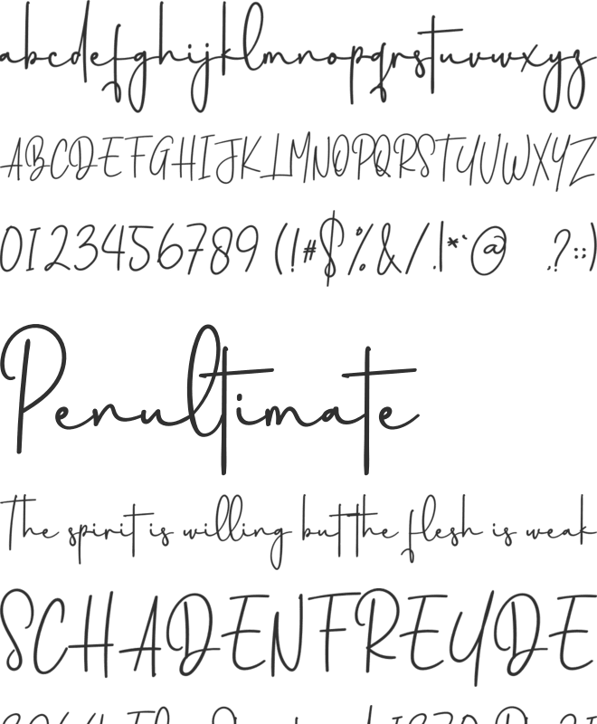 Handfuls font preview