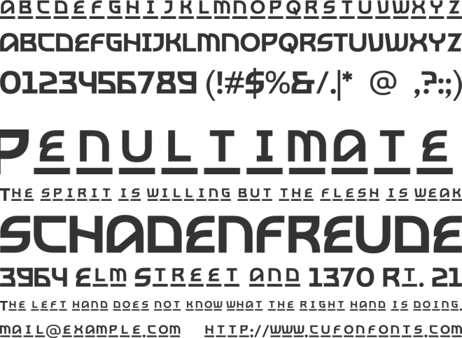 Obera font preview