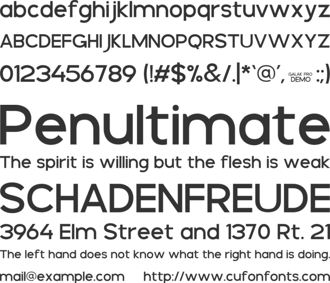Galak Pro font preview